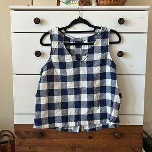 Old Navy Buffalo Check Linen Tank Top